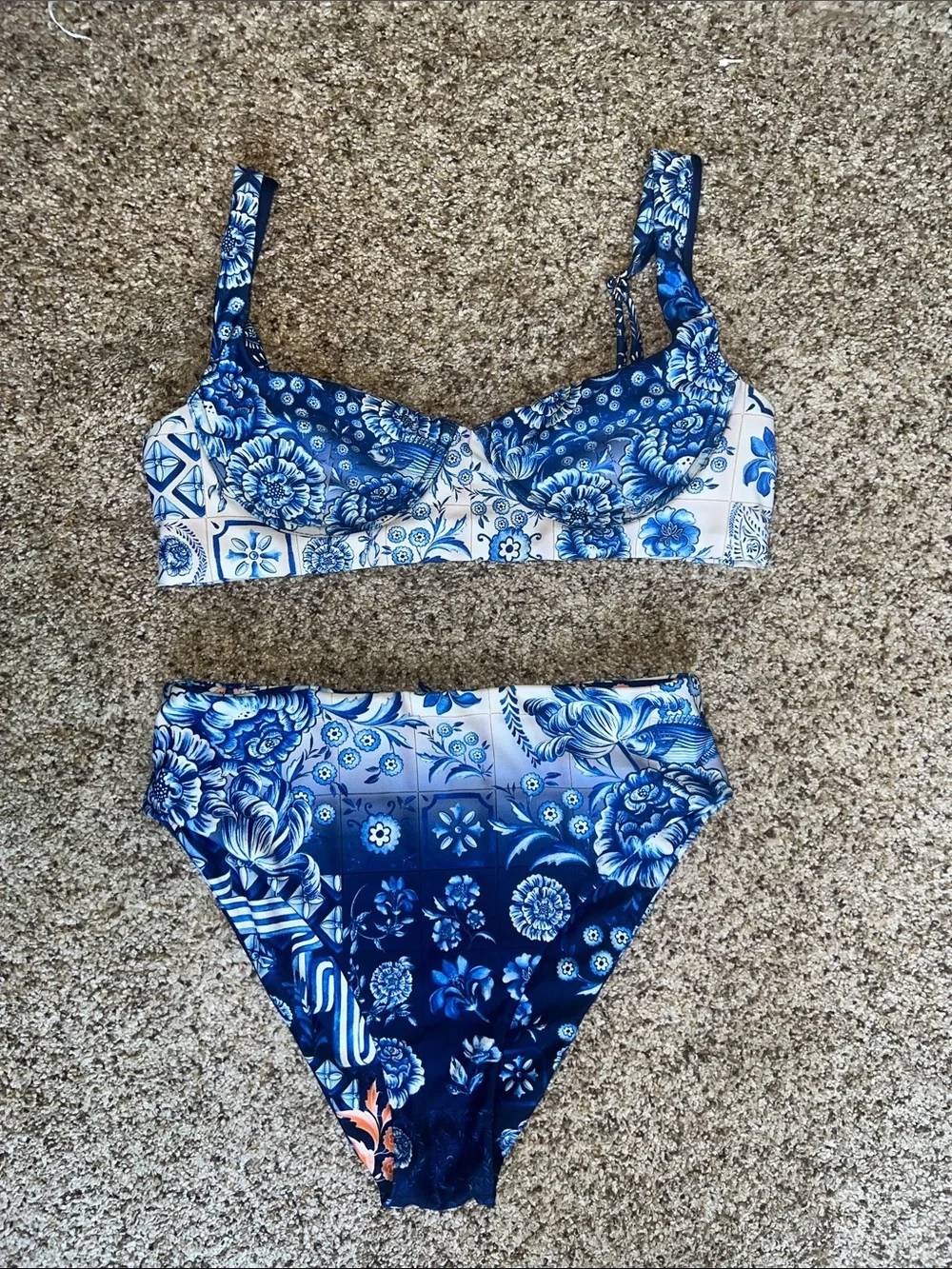 Penelope Azure Bikini Bottom and Top Agua Bendita M - Picture 2 of 3
